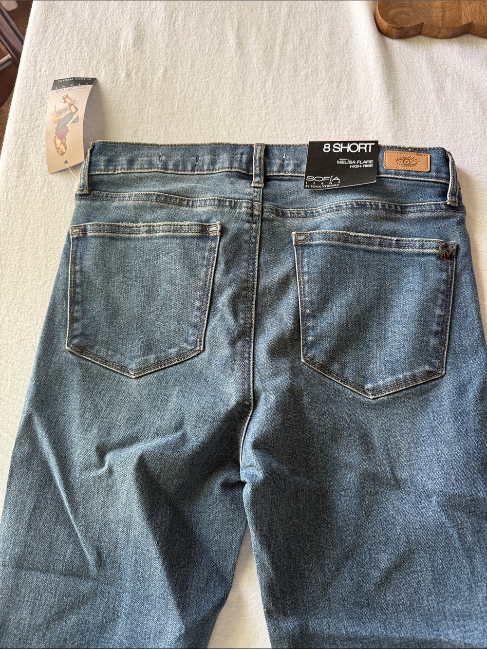 Women’s Sofia averages Size 8 Short Flared Jeans - Blue Denim - Picture 4 of 4